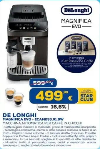 Euronics DE LONGHI MAGNIFICA EVO - ECAM293.61.BW offerta