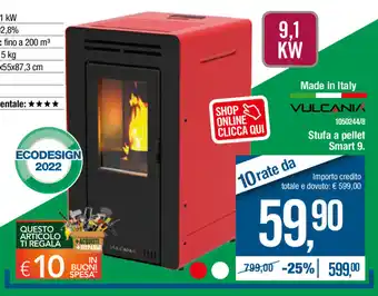 Cfadda Vulcania Stufa a pellet Smart 9. offerta