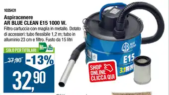 Cfadda Aspiracenere AR Blue Clean E15 1000 W offerta