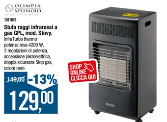 Cfadda Olimpia Splendid Stufa raggi infrarossi a gas GPL, mod. Stovy offerta