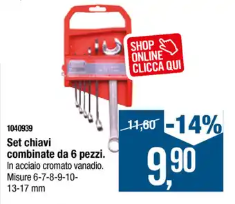 Set chiavi combinate da 6 pezzi