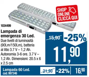 Cfadda Lampada di emergenza 60 Led offerta