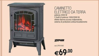 Brico OK Zephir Caminetto Elettrico Da Terra offerta