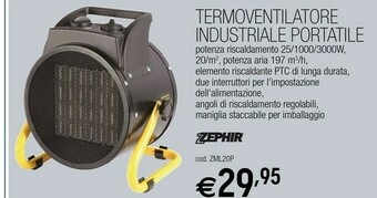 Brico OK Zephir Termoventilatore Industriale Portatile 3000 W offerta