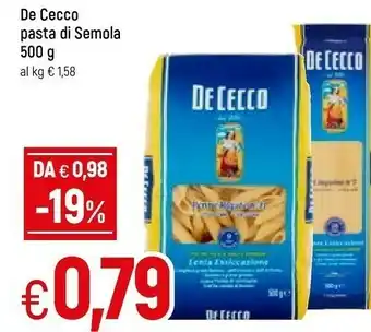 Famila De Cecco Pasta Di Semola offerta