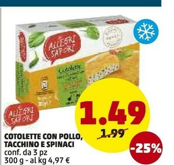 PENNY Cotolette Con Pollo Tacchino E Spinaci offerta