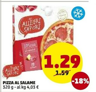 PENNY Gli allegri sapori Pizza Al Salame 320g offerta