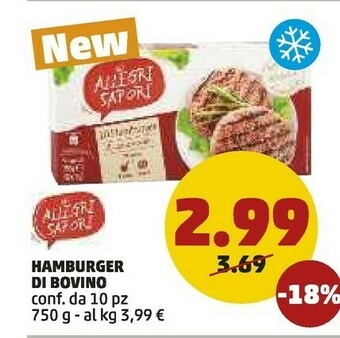 PENNY Hamburger Di Bovino offerta