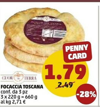 PENNY Cuor Di Terra Focaccia Toscana offerta