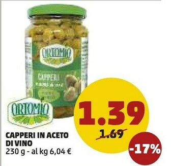PENNY Ortomio Capperi In Aceto Di Vino offerta