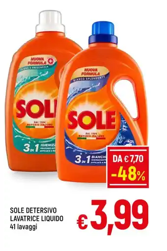 A&O SOLE DETERSIVO LAVATRICE LIQUIDO 41 lavaggi offerta