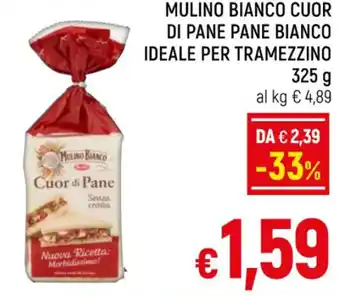 A&O MULINO BIANCO CUOR DI PANE PANE BIANCO IDEALE PER TRAMEZZINO 325 g offerta