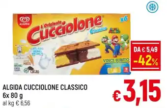 A&O ALGIDA CUCCIOLONE CLASSICO 6x 80 g offerta