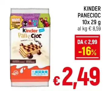 A&O KINDER PANECIOC 10x 29 g offerta