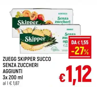 A&O ZUEGG SKIPPER SUCCO SENZA ZUCCHERI AGGIUNTI 3x 200 ml offerta