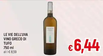 A&O LE VIE DELL'UVA VINO GRECO DI TUFO 750 ml offerta