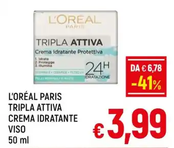 A&O L'ORÉAL PARIS TRIPLA ATTIVA CREMA IDRATANTE VISO 50 ml offerta