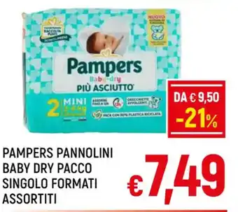 A&O PAMPERS PANNOLINI BABY DRY PACCO SINGOLO FORMATI ASSORTITI offerta