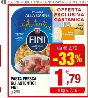 Iperal Fini - Gli Autentici Tortelloni Alla Carne 250 G(ml) offerta