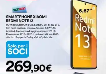 Ipercoop SMARTPHONE XIAOMI REDMI NOTE 13 offerta