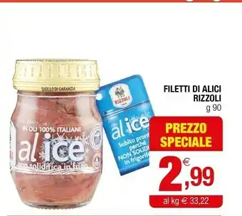 Iperal Rizzoli Filetti Di Alici offerta