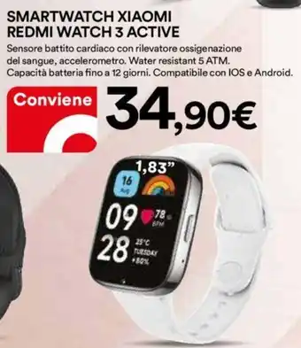 Ipercoop SMARTWATCH XIAOMI REDMI WATCH 3 ACTIVE offerta