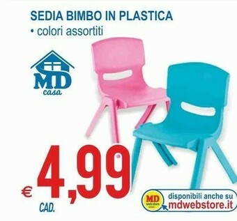 MD Discount Sedia Bimbo In Plastica offerta