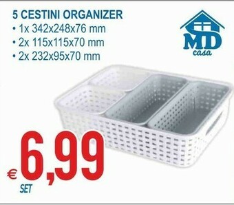 MD Discount 5 Cestini Organizer offerta