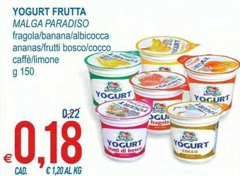 MD Discount Malga Paradiso - Yogurt Intero Con Frutta In Pezzi Fragola 150 G(ml) offerta