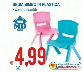 MD Discount Sedia Bimbo In Plastica offerta