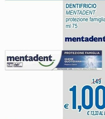 MD Discount Mentadent Dentifricio offerta