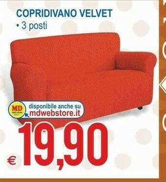 MD Discount Copridivano Velvet 3 Posti offerta