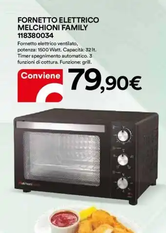 Ipercoop FORNETTO ELETTRICO MELCHIONI FAMILY 118380034 offerta