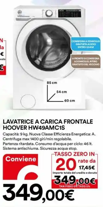 Ipercoop LAVATRICE A CARICA FRONTALE HOOVER HW49AMC1S offerta