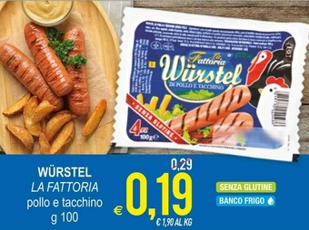 MD Discount La Fattoria Wurstel Di Pollo E Tacchino 4 Pz 100 G(ml) offerta