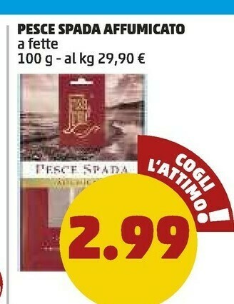 PENNY Gran mare Pesce Spada Affumicato offerta