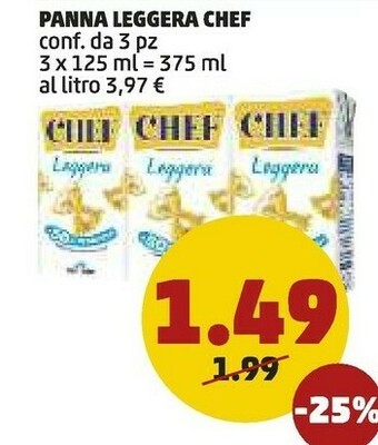 PENNY Parmalat Panna Leggera Chef offerta