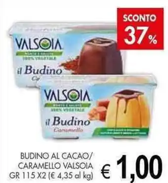 PrestoFresco BUDINO AL CACAO/ CARAMELLO VALSOIA GR 115 X2 offerta
