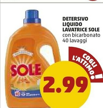 PENNY Sole Detersivo Liquido Lavatrice offerta