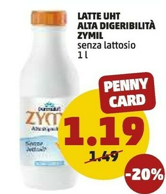 PENNY Parmalat Latte Uht Alta Digeribilita Zymil offerta