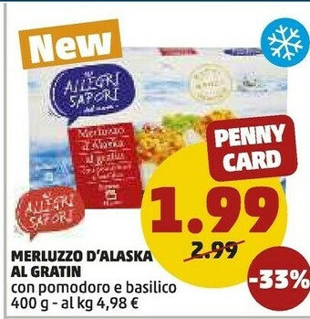 PENNY Merluzzo D'alaska Al Gratin offerta
