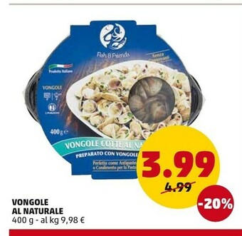 PENNY Vongole Al Naturale 400 G offerta
