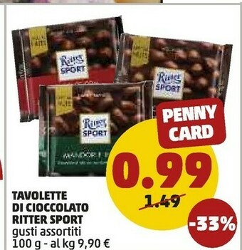 PENNY Ritter sport Tavolette Di Cioccolato offerta