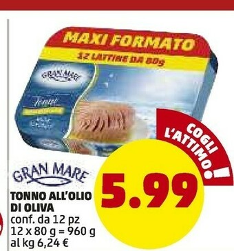 PENNY Gran Mare Tonno All'olio Di Oliva 960g offerta