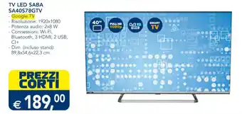Esselunga TV LED SABA SA40S78GTV offerta