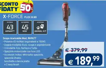 Esselunga X-FORCE FLEX 8.60 Scopa ricaricabile Mod. RH9677 offerta