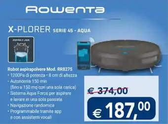 Esselunga Rowenta X-PLORER SERIE 45 - AQUA Robot aspirapolvere Mod. RR8275 offerta