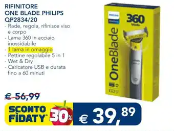 Esselunga RIFINITORE ONE BLADE PHILIPS QP2834/20 offerta