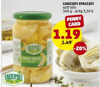 PENNY Ortomio Carciofi Spaccati offerta