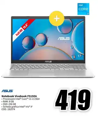 MediaWorld ASUS Notebook Vivobook F515EA offerta
